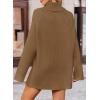 imageZESICA Womens Winter Sweaters Oversized Turtleneck Long Sleeve Chunky Knitted Pullover Sweater Jumper TopsBrown