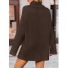 imageZESICA Womens Winter Sweaters Oversized Turtleneck Long Sleeve Chunky Knitted Pullover Sweater Jumper TopsCoffee