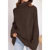 imageZESICA Womens Winter Sweaters Oversized Turtleneck Long Sleeve Chunky Knitted Pullover Sweater Jumper TopsCoffee