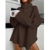 imageZESICA Womens Winter Sweaters Oversized Turtleneck Long Sleeve Chunky Knitted Pullover Sweater Jumper TopsCoffee