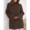 imageZESICA Womens Winter Sweaters Oversized Turtleneck Long Sleeve Chunky Knitted Pullover Sweater Jumper TopsCoffee