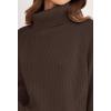 imageZESICA Womens Winter Sweaters Oversized Turtleneck Long Sleeve Chunky Knitted Pullover Sweater Jumper TopsCoffee