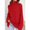 imageZESICA Womens Winter Sweaters Oversized Turtleneck Long Sleeve Chunky Knitted Pullover Sweater Jumper TopsFirered