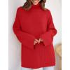 imageZESICA Womens Winter Sweaters Oversized Turtleneck Long Sleeve Chunky Knitted Pullover Sweater Jumper TopsFirered