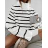 imageZESICA Womens Winter Sweaters Oversized Turtleneck Long Sleeve Chunky Knitted Pullover Sweater Jumper TopsIvory