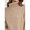imageZESICA Womens Winter Sweaters Oversized Turtleneck Long Sleeve Chunky Knitted Pullover Sweater Jumper TopsKhaki