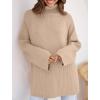 imageZESICA Womens Winter Sweaters Oversized Turtleneck Long Sleeve Chunky Knitted Pullover Sweater Jumper TopsKhaki