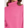 imageZESICA Womens Winter Sweaters Oversized Turtleneck Long Sleeve Chunky Knitted Pullover Sweater Jumper TopsMagenta
