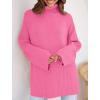 imageZESICA Womens Winter Sweaters Oversized Turtleneck Long Sleeve Chunky Knitted Pullover Sweater Jumper TopsMagenta