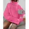 imageZESICA Womens Winter Sweaters Oversized Turtleneck Long Sleeve Chunky Knitted Pullover Sweater Jumper TopsMagenta