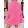 imageZESICA Womens Winter Sweaters Oversized Turtleneck Long Sleeve Chunky Knitted Pullover Sweater Jumper TopsMagenta