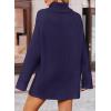 imageZESICA Womens Winter Sweaters Oversized Turtleneck Long Sleeve Chunky Knitted Pullover Sweater Jumper TopsNavy