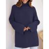 imageZESICA Womens Winter Sweaters Oversized Turtleneck Long Sleeve Chunky Knitted Pullover Sweater Jumper TopsNavy