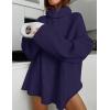 imageZESICA Womens Winter Sweaters Oversized Turtleneck Long Sleeve Chunky Knitted Pullover Sweater Jumper TopsNavy