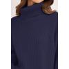 imageZESICA Womens Winter Sweaters Oversized Turtleneck Long Sleeve Chunky Knitted Pullover Sweater Jumper TopsNavy