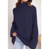 imageZESICA Womens Winter Sweaters Oversized Turtleneck Long Sleeve Chunky Knitted Pullover Sweater Jumper TopsNavy