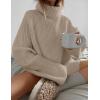 imageZESICA Womens Winter Sweaters Oversized Turtleneck Long Sleeve Chunky Knitted Pullover Sweater Jumper TopsOatmeal