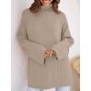 imageZESICA Womens Winter Sweaters Oversized Turtleneck Long Sleeve Chunky Knitted Pullover Sweater Jumper TopsOatmeal