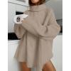 imageZESICA Womens Winter Sweaters Oversized Turtleneck Long Sleeve Chunky Knitted Pullover Sweater Jumper TopsOatmeal