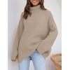 imageZESICA Womens Winter Sweaters Oversized Turtleneck Long Sleeve Chunky Knitted Pullover Sweater Jumper TopsOatmeal