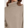 imageZESICA Womens Winter Sweaters Oversized Turtleneck Long Sleeve Chunky Knitted Pullover Sweater Jumper TopsOatmeal