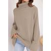 imageZESICA Womens Winter Sweaters Oversized Turtleneck Long Sleeve Chunky Knitted Pullover Sweater Jumper TopsOatmeal