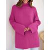 imageZESICA Womens Winter Sweaters Oversized Turtleneck Long Sleeve Chunky Knitted Pullover Sweater Jumper TopsRoseberry