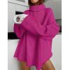 imageZESICA Womens Winter Sweaters Oversized Turtleneck Long Sleeve Chunky Knitted Pullover Sweater Jumper TopsRoseberry