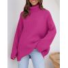imageZESICA Womens Winter Sweaters Oversized Turtleneck Long Sleeve Chunky Knitted Pullover Sweater Jumper TopsRoseberry