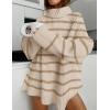 imageZESICA Womens Winter Sweaters Oversized Turtleneck Long Sleeve Chunky Knitted Pullover Sweater Jumper TopsSand