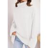 imageZESICA Womens Winter Sweaters Oversized Turtleneck Long Sleeve Chunky Knitted Pullover Sweater Jumper TopsWhite