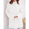 imageZESICA Womens Winter Sweaters Oversized Turtleneck Long Sleeve Chunky Knitted Pullover Sweater Jumper TopsWhite