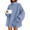 imageZESICA Womens Winter Sweaters Oversized Turtleneck Long Sleeve Chunky Knitted Pullover Sweater Jumper TopsBlue
