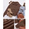 imageZESICA Womens Fall Lapel Collar V Neck Long Sleeve Ribbed Knit Comfy Loose Casual Pullover Sweater Jumper TopCoffee