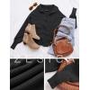 imageZESICA Womens Fall Lapel Collar V Neck Long Sleeve Ribbed Knit Comfy Loose Casual Pullover Sweater Jumper TopDarkblack