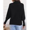 imageZESICA Womens Fall Lapel Collar V Neck Long Sleeve Ribbed Knit Comfy Loose Casual Pullover Sweater Jumper TopDarkblack