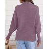 imageZESICA Womens Fall Lapel Collar V Neck Long Sleeve Ribbed Knit Comfy Loose Casual Pullover Sweater Jumper TopDarkpurple