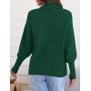 imageZESICA Womens Fall Lapel Collar V Neck Long Sleeve Ribbed Knit Comfy Loose Casual Pullover Sweater Jumper TopForestgreen