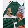 imageZESICA Womens Fall Lapel Collar V Neck Long Sleeve Ribbed Knit Comfy Loose Casual Pullover Sweater Jumper TopForestgreen