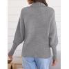 imageZESICA Womens Fall Lapel Collar V Neck Long Sleeve Ribbed Knit Comfy Loose Casual Pullover Sweater Jumper TopGrey