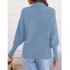 imageZESICA Womens Fall Lapel Collar V Neck Long Sleeve Ribbed Knit Comfy Loose Casual Pullover Sweater Jumper TopLightblue