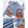 imageZESICA Womens Fall Lapel Collar V Neck Long Sleeve Ribbed Knit Comfy Loose Casual Pullover Sweater Jumper TopLightblue