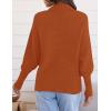imageZESICA Womens Fall Lapel Collar V Neck Long Sleeve Ribbed Knit Comfy Loose Casual Pullover Sweater Jumper TopMaple