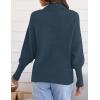 imageZESICA Womens Fall Lapel Collar V Neck Long Sleeve Ribbed Knit Comfy Loose Casual Pullover Sweater Jumper TopNavy
