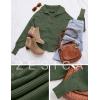 imageZESICA Womens Fall Lapel Collar V Neck Long Sleeve Ribbed Knit Comfy Loose Casual Pullover Sweater Jumper TopOlive