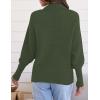 imageZESICA Womens Fall Lapel Collar V Neck Long Sleeve Ribbed Knit Comfy Loose Casual Pullover Sweater Jumper TopOlive