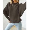imageZESICA Womens Fall Turtleneck Batwing Long Sleeve Ribbed Knit Casual Soft Pullover Sweater Jumper TopCoffee