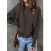 imageZESICA Womens Fall Turtleneck Batwing Long Sleeve Ribbed Knit Casual Soft Pullover Sweater Jumper TopCoffee