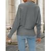 imageZESICA Womens Fall Turtleneck Batwing Long Sleeve Ribbed Knit Casual Soft Pullover Sweater Jumper TopDarkgrey