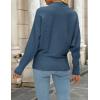 imageZESICA Womens Fall Turtleneck Batwing Long Sleeve Ribbed Knit Casual Soft Pullover Sweater Jumper TopDustyblue